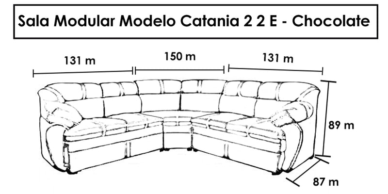 Sala Modular  Modelo Catania 2 2 E - Chocolate