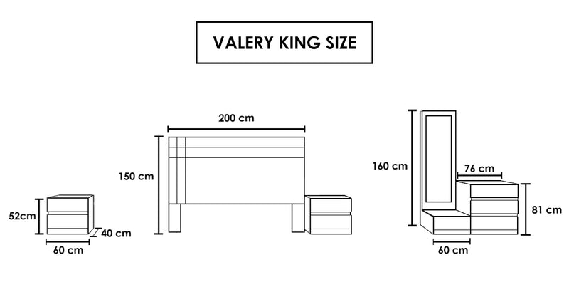 Recamara Valery King Size 5 Piezas - Tabaco