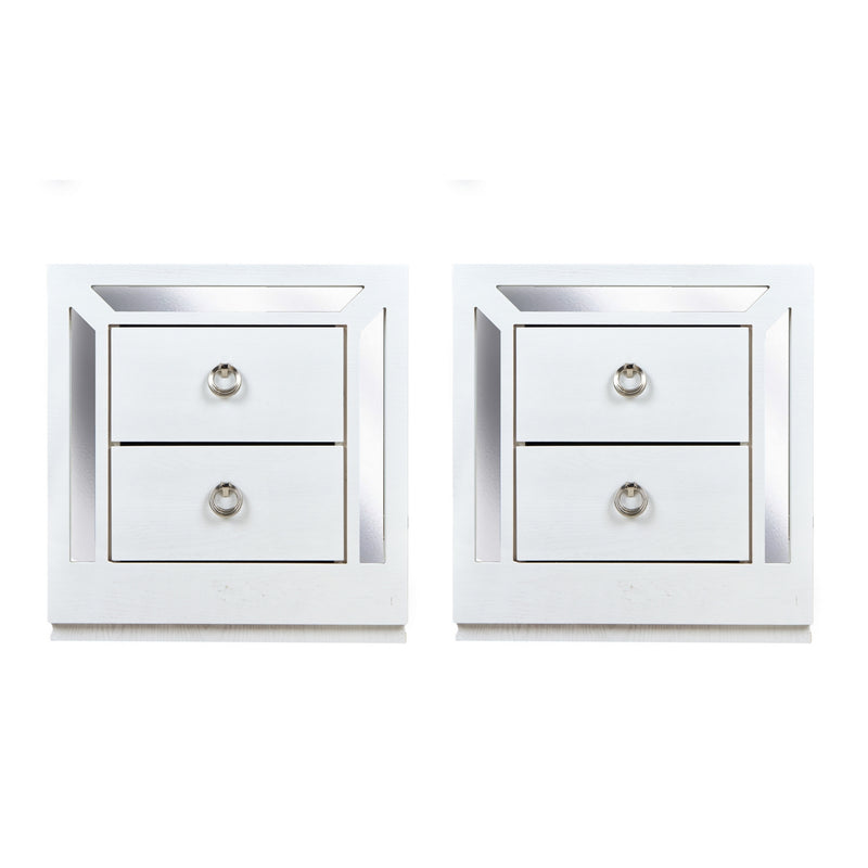 Set de 2 Buros Emilia - Blanco y Plata