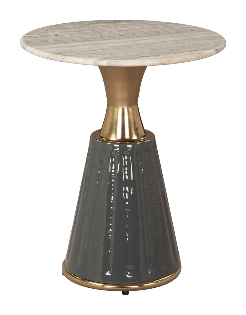 Mesa Lateral Glasa - Gris