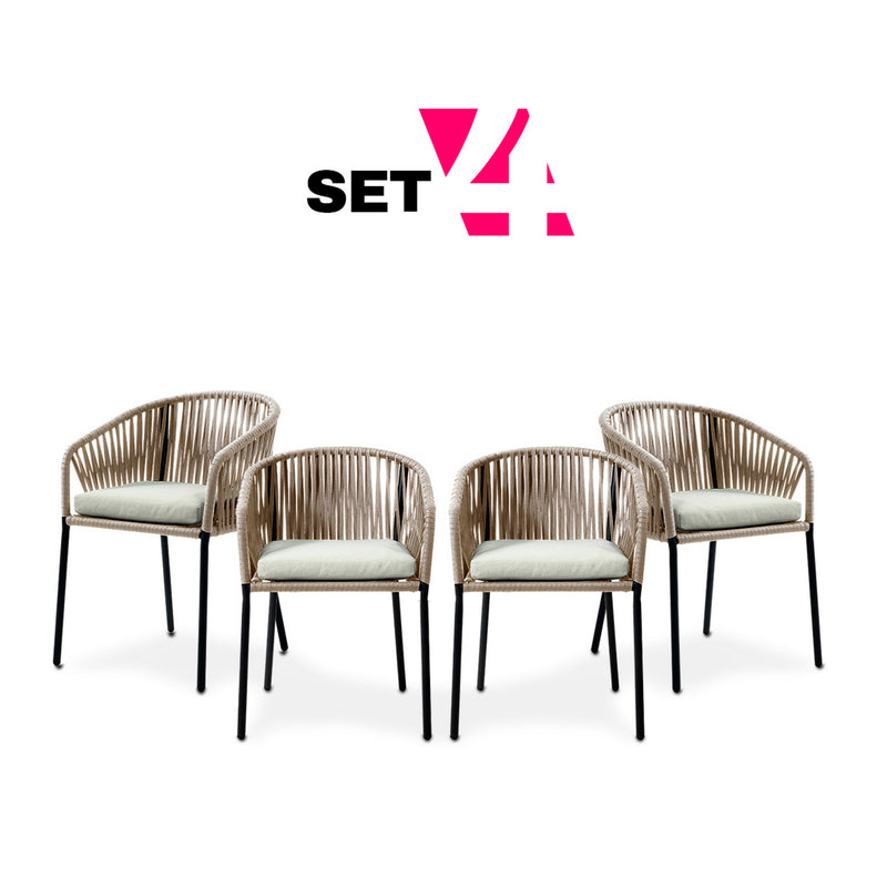 Set de 4 Sillas para Exterior Lumina - Beige