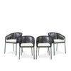 Set de 4 Sillas para Exterior Lumina - Negro
