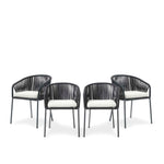 Set de 4 Sillas para Exterior Lumina - Negro