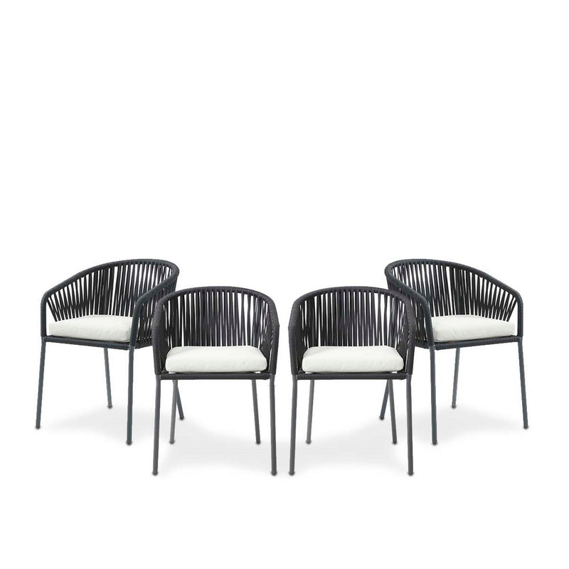 Set de 4 Sillas para Exterior Lumina - Negro