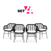 Set de 4 Sillas para Exterior Karelia - Negro