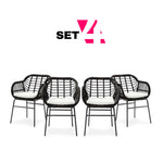 Set de 4 Sillas para Exterior Karelia - Negro