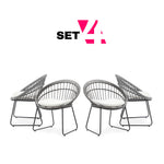 Set de 4 Sillas para Exterior Jaspis - Gris
