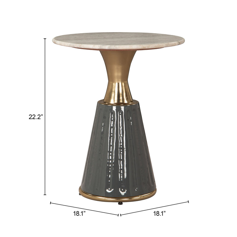 Mesa Lateral Glasa - Gris