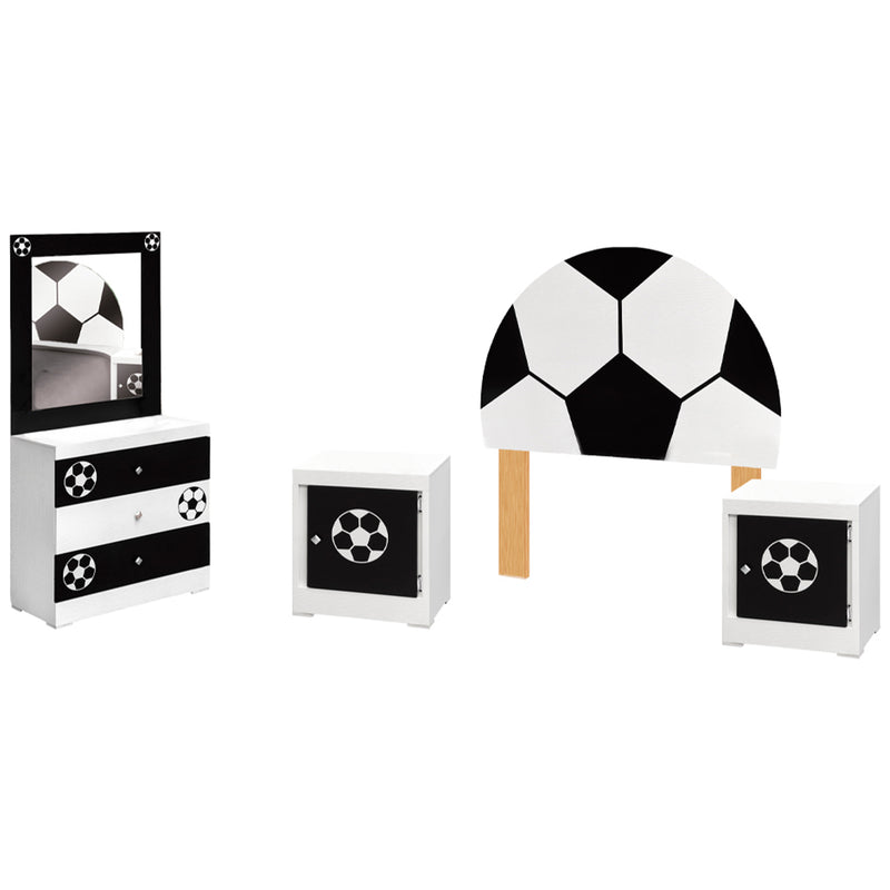 Recamara Matrimonial Soccer 5 Piezas - Blanco