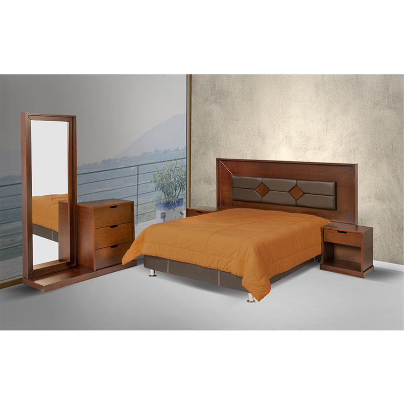 Recamara King Size Francia 5 Piezas - Nogal