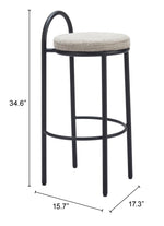 Banco de Bar Sisal - Negro