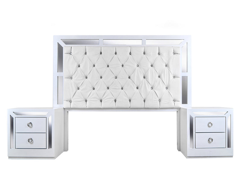 Recamara KS 3 Piezas Emilia - Blanco y Plata