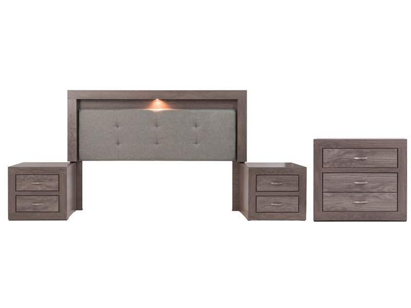 Recamara KS 4 Piezas Aurora Sin Espejo - Gris