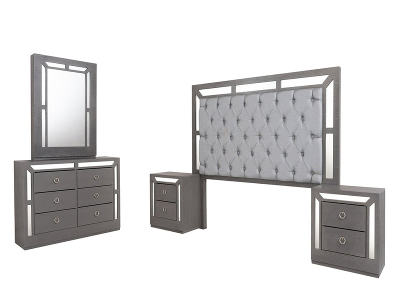 Recamara KS 4 Piezas Emilia - Gris