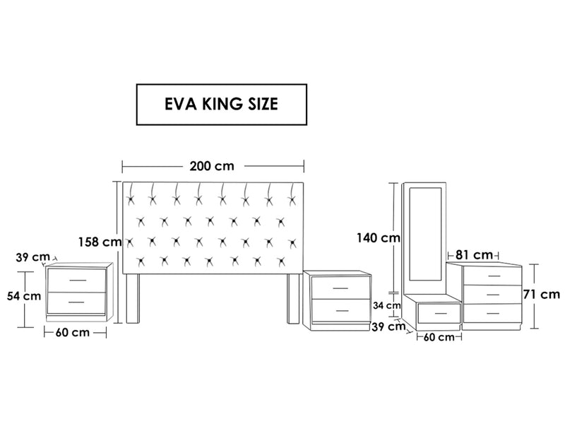 Recamara Eva King Size 5 Piezas - Tabaco