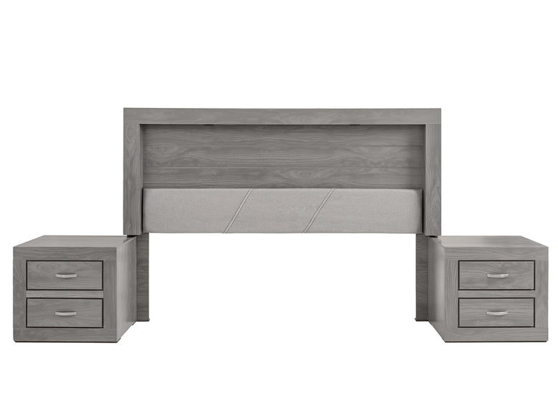 Recámara Valentina King Size 3 piezas - Gris