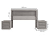 Recámara Valentina King Size 3 piezas - Gris