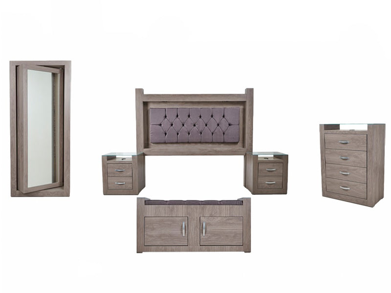 Recamara KS 6 Piezas Magnolia - Gris