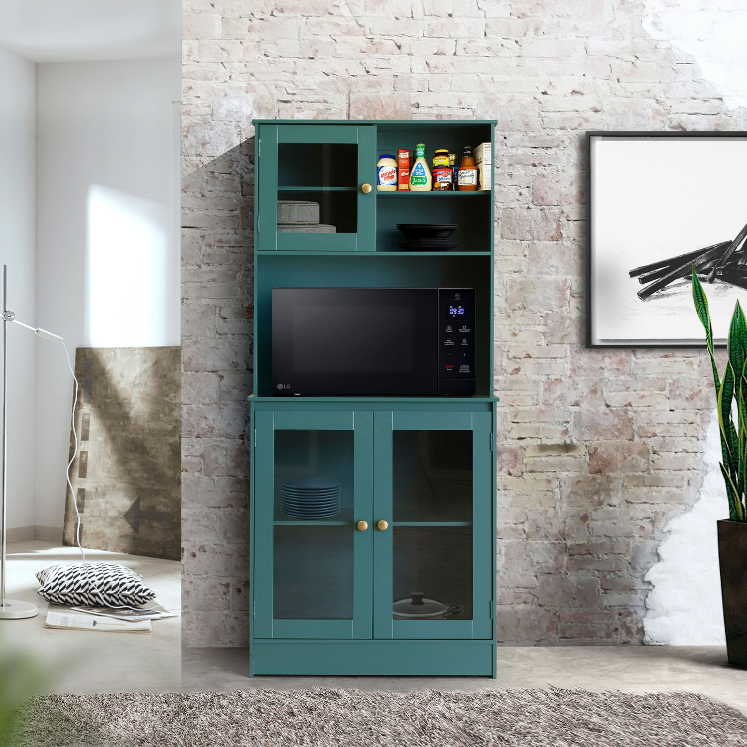 Alacena Cocina Berlin 80x181x40 Cm Verde K ssa Kessa Muebles Alacena Cocina Berlin 80x181x40 Cm Verde K ssa Kessa Muebles