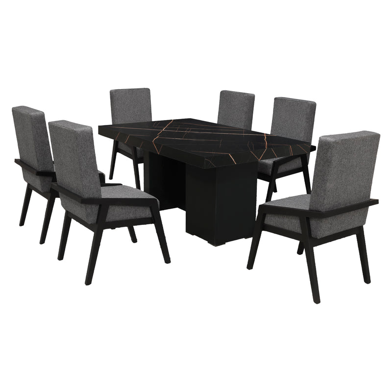 Comedor 6 Sillas Rusia - Negro