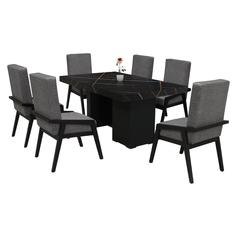 Comedor 6 Sillas Rusia - Negro