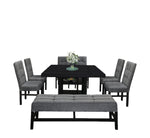 Antecomedor Cony 6 Sillas 1 Banca - Chocolate