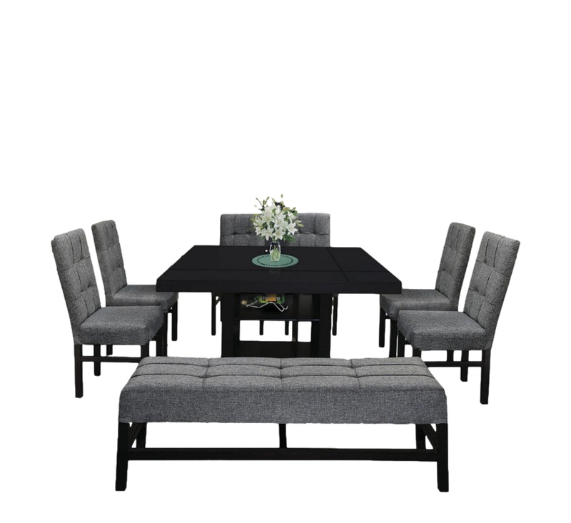 Antecomedor Cony 6 Sillas 1 Banca - Chocolate