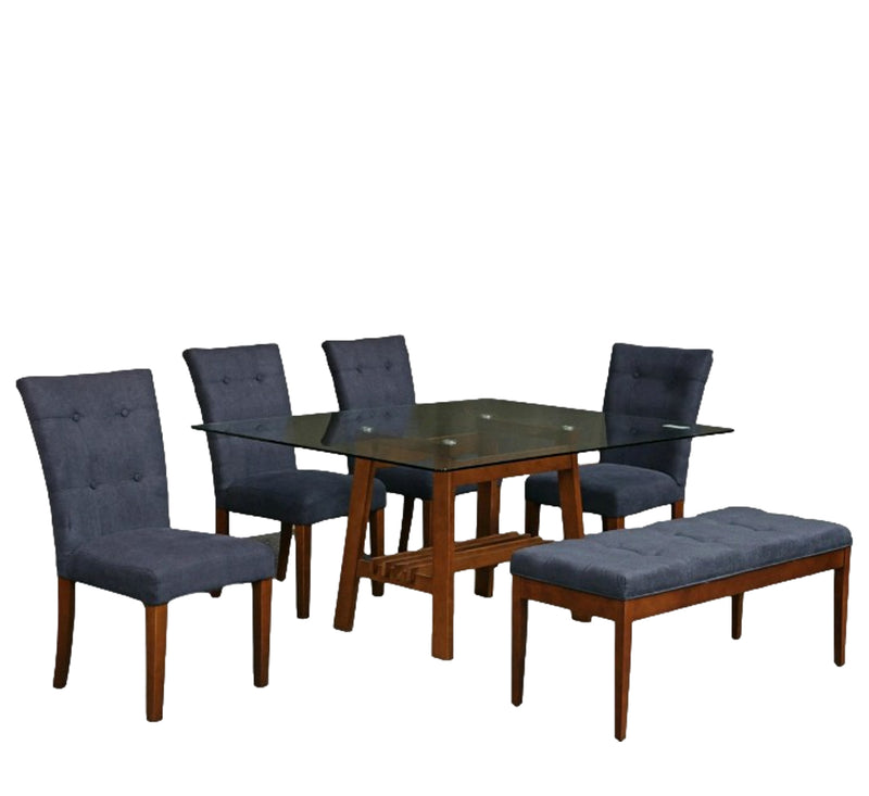 Antecomedor Dianne 4 Sillas 1 Banca - Nogal