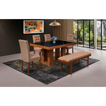 Comedor 4 Sillas 1 Banca Esencial - Nogal