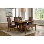 Comedor 4 Sillas 1 Banca Logan - Nogal