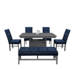Antecomedor Orne 4 Sillas 1 Banca - Gris