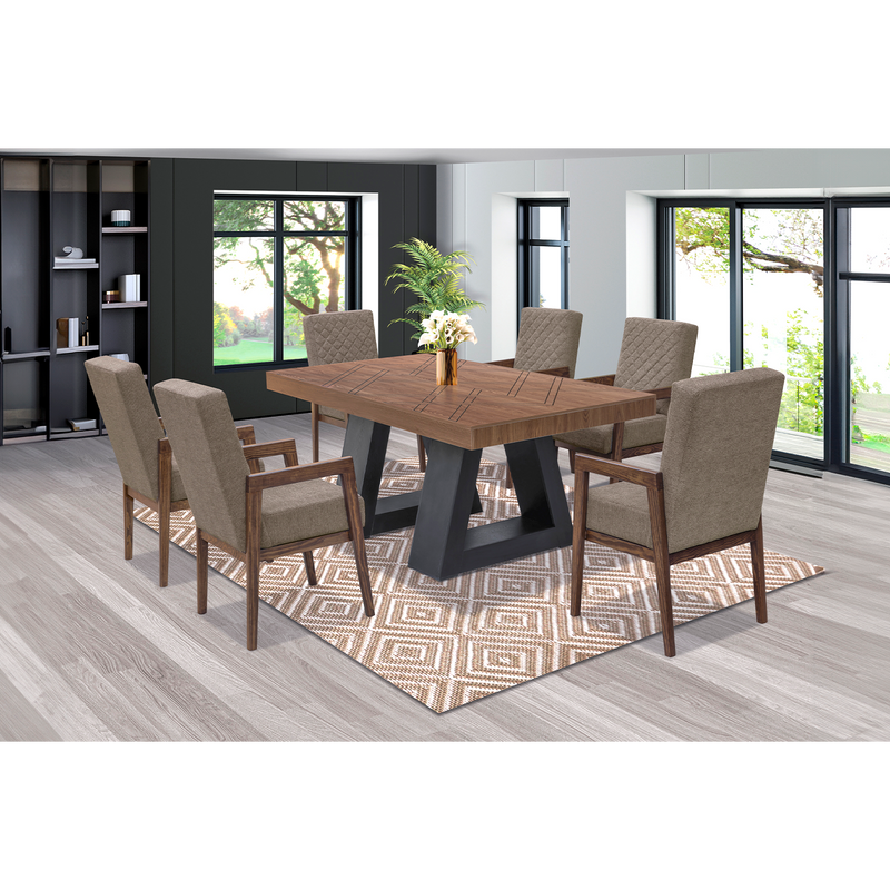 Comedor 6 Sillas Noruega - Nogal