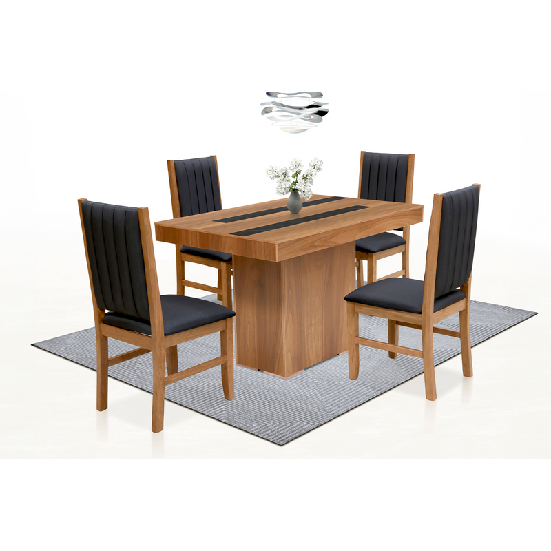 Comedor 4 Sillas Eleonora - Parota