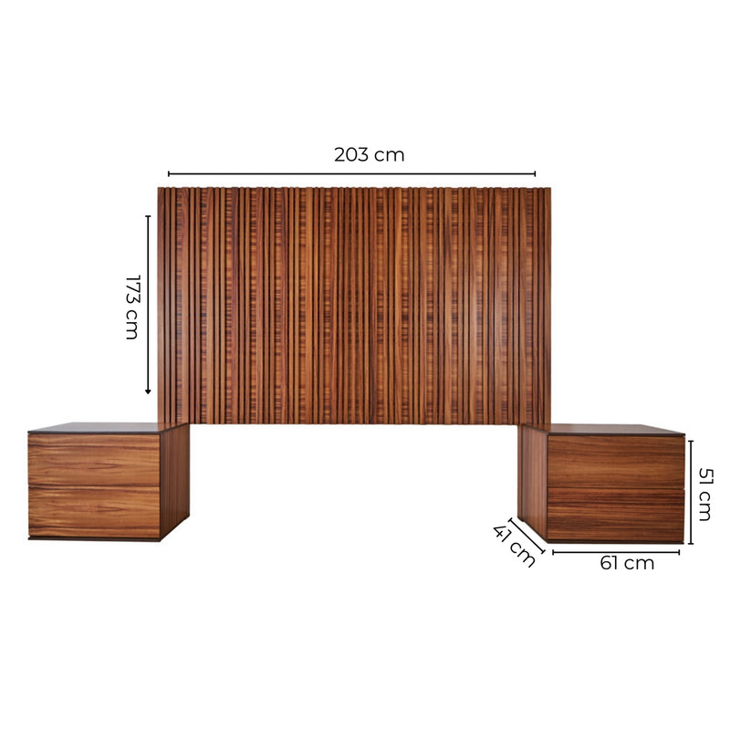 Recamara KS 3 Piezas Amelia - Parota