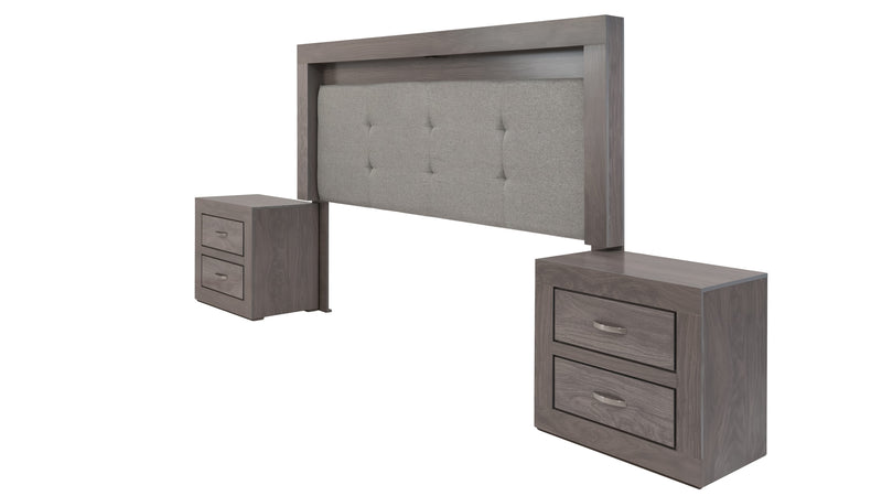 Recamara Aurora King Size 3 piezas - Gris
