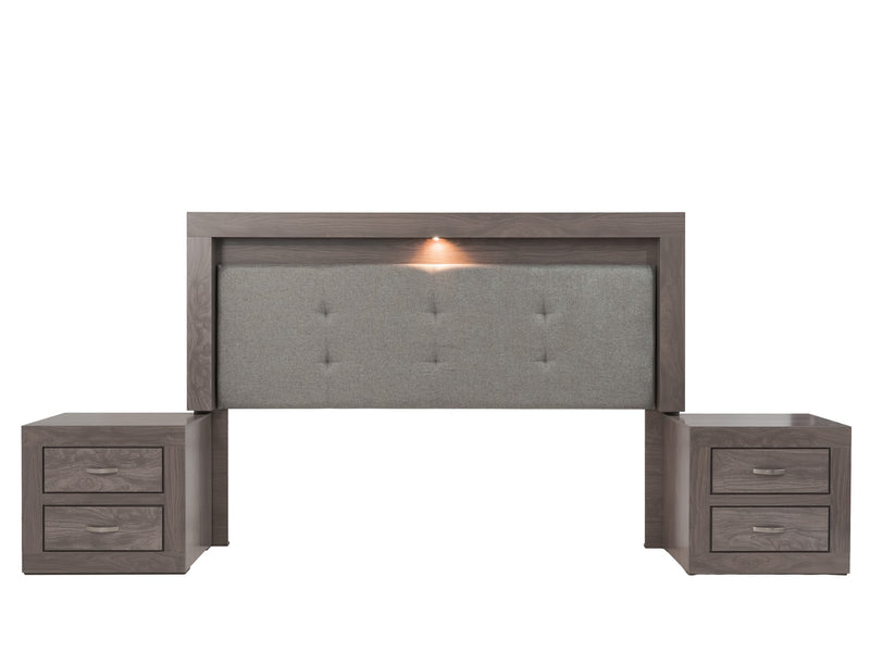 Recamara Aurora King Size 3 piezas - Gris