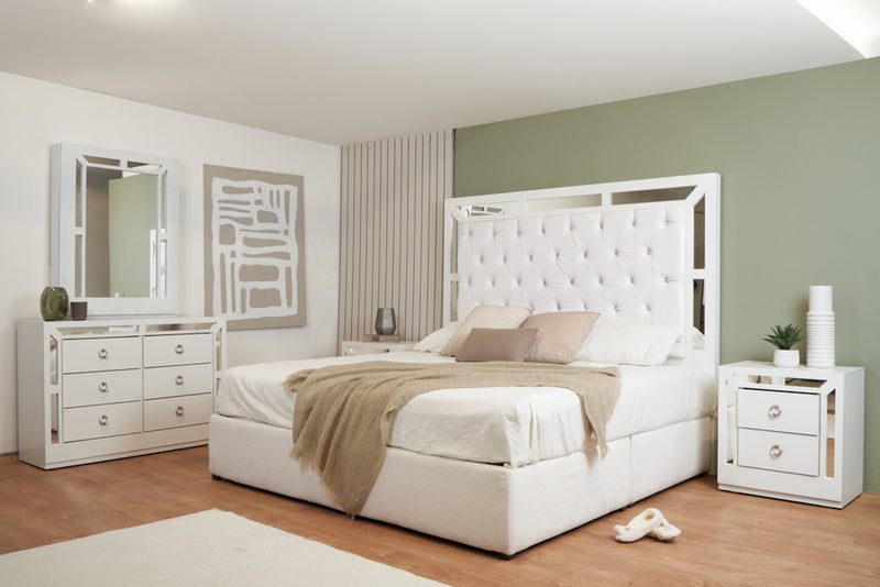 Recamara KS 3 Piezas Emilia - Blanco y Plata