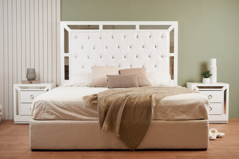 Recamara KS 3 Piezas Emilia - Blanco y Plata