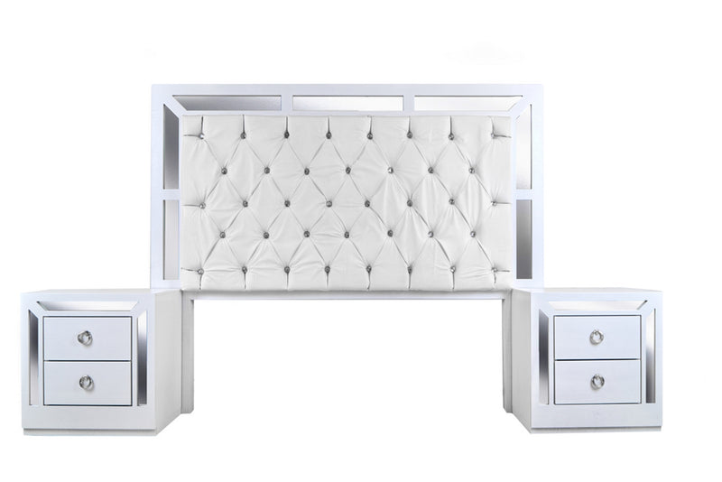 Recamara KS 3 Piezas Emilia - Blanco y Plata