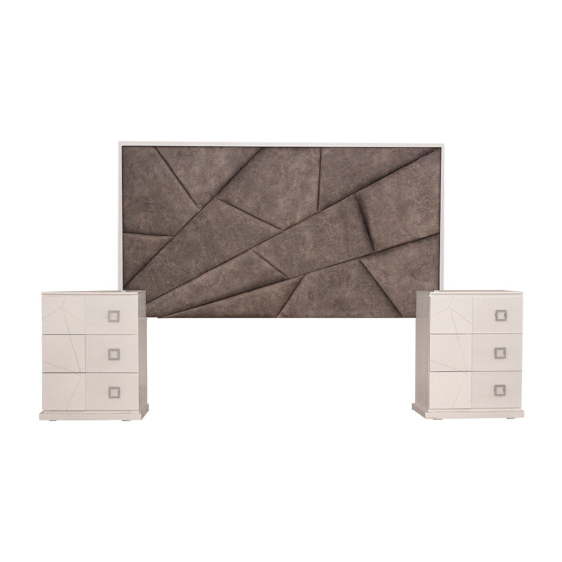 Recamara KS 3 Piezas Eloria - Gris y Blanco