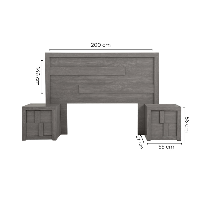 Recamara KS 3 Piezas Jazz - Gris