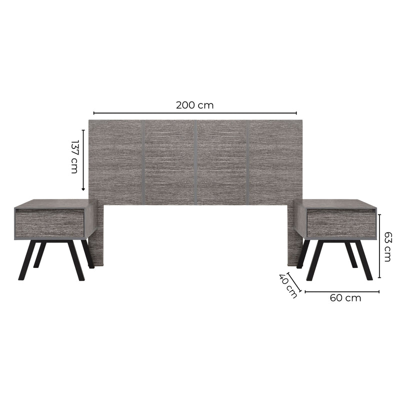 Recamara KS 3 Piezas Patricia - Gris