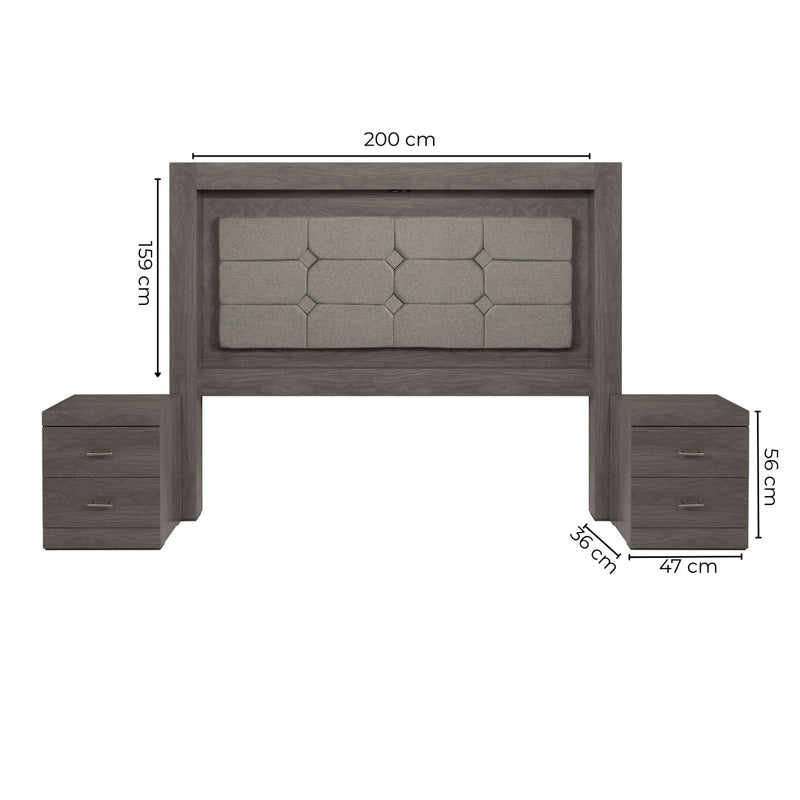 Recamara KS 3 Piezas Kirena - Gris