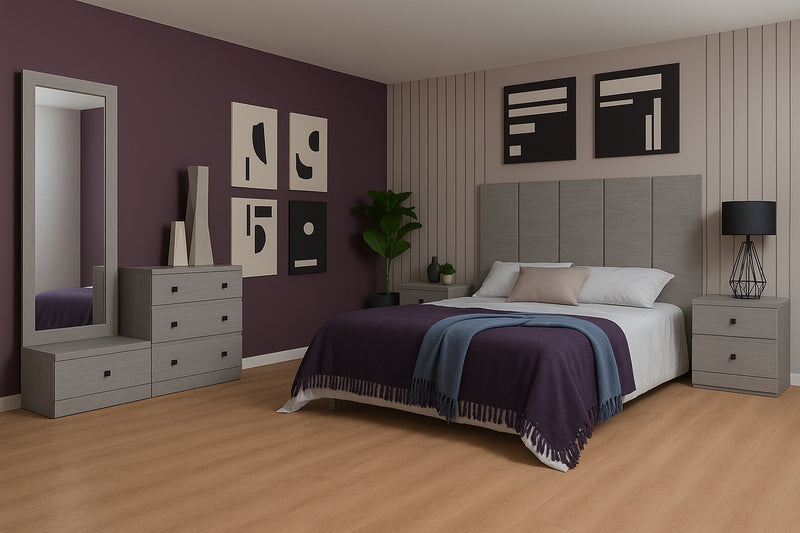 Recamara KS 3 Piezas Louis - Gris
