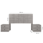 Recamara KS 3 Piezas Louis - Gris