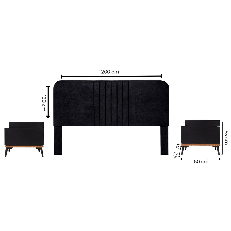 Recamara KS 3 Piezas Guelara - Negro