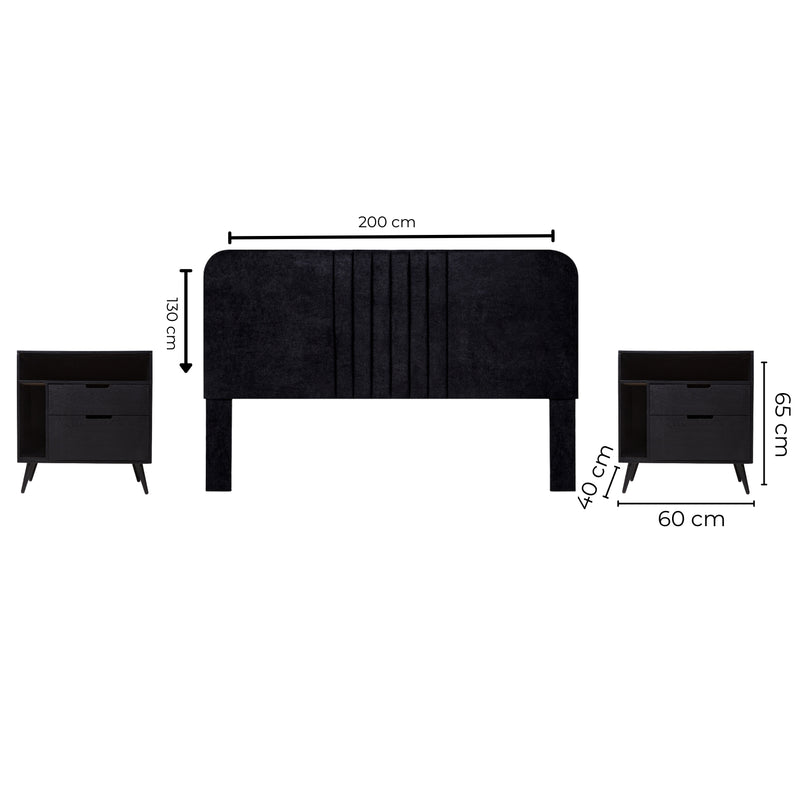 Recamara KS 3 Piezas Guelma - Negro