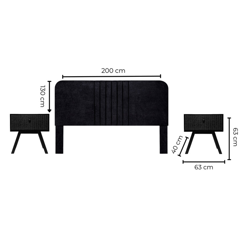 Recamara KS 3 Piezas Guendi - Negro