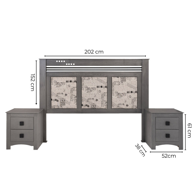 Recamara KS 3 Piezas Francia - Gris
