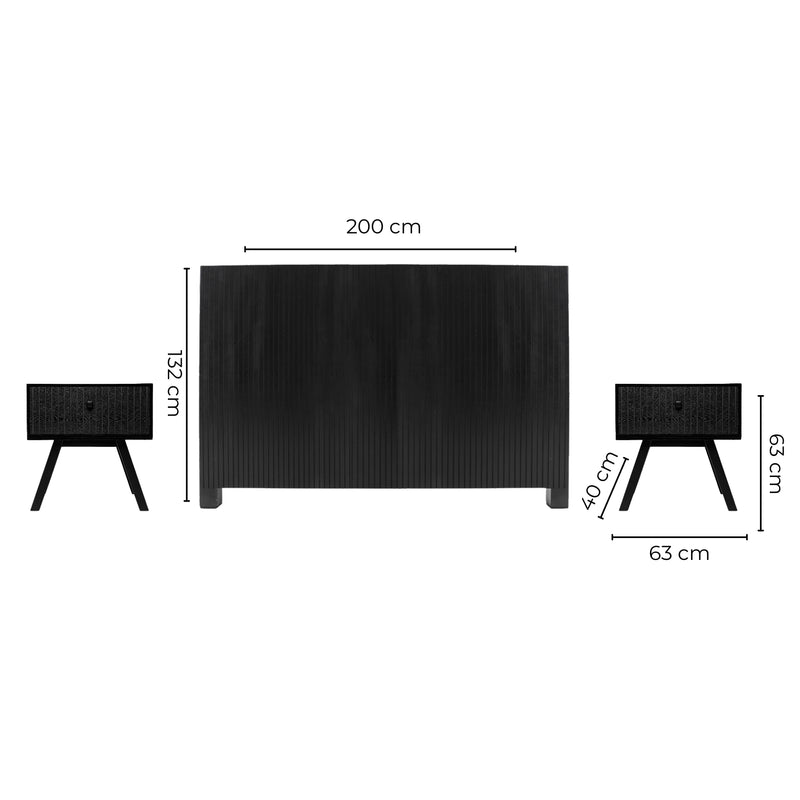 Recamara KS 3 Piezas Zenori - Negro